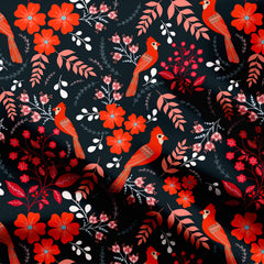 The Red Cockatoo Print Fabric