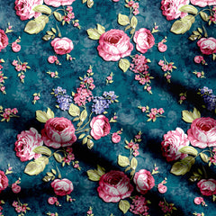 Pink Flower Print Fabric