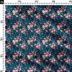 Pink Flower Print Fabric