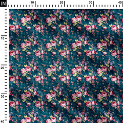 Teal Fury Oasis Print Fabric