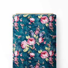 Pink Flower Print Fabric