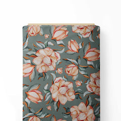 Watercolor Magnolia Pattern Print Fabric