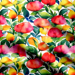 Stylized watercolor leaves Print Fabric