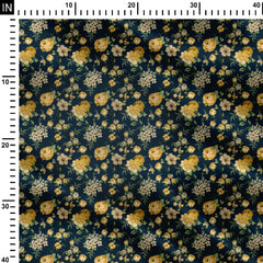 Golden Roses Print Fabric