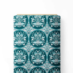 Aqua Chintz Print Fabric