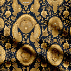 Gold Peacock Print Fabric