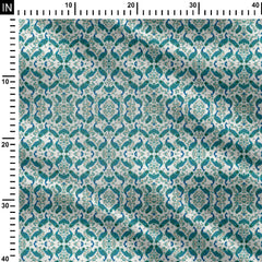 Aqua Blue Peacock Print Fabric