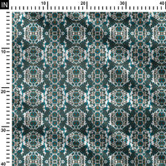 Aqua Blue Peacock 01 Print Fabric