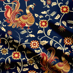 Celestial Peacock Rhapsody Print Fabric