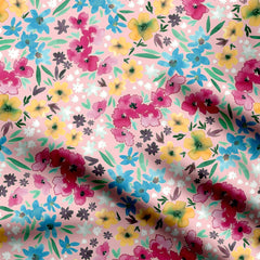 Watercolor Miniature Flower Print Fabric
