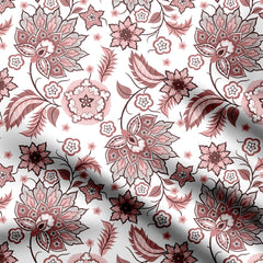 Floral Chintz Brown Print Fabric