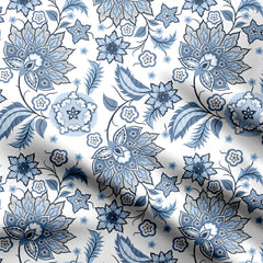 Chintz floral Blue Print Fabric