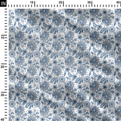 Chintz floral Blue Print Fabric