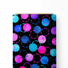 Painted Polka Dots And Dashed Circles Print Fabric