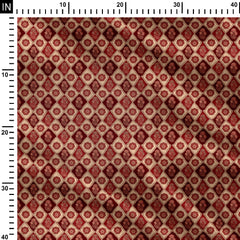 Geometric Ajrakh Circles Print Fabric