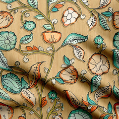 Ornamental Kalamkari Print Fabric