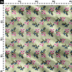 Spring Floral Green Print Fabric