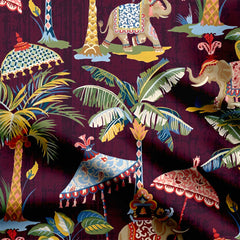 Eliphent and Tropical pattern Print Fabric