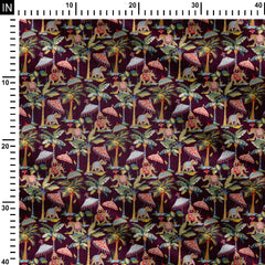 Eliphent and Tropical pattern Print Fabric