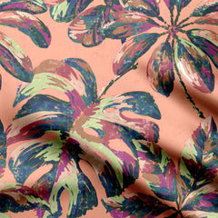 Abstract Leaf Print Fabric