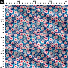 Ivy Blue Water Roses Print Fabric