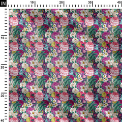 Tropical flowers 1 Print Fabric