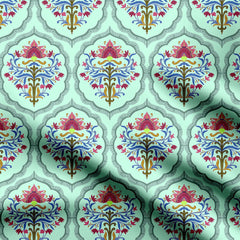 Mughal Motif Tile Design Print Fabric