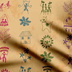 katha pattern Print Fabric