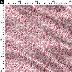 red floral allover Print Fabric