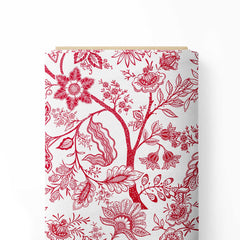 red floral allover Print Fabric