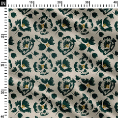 Green Pentunia Print Fabric