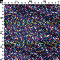 Colorful Floral Eyeing Print Fabric