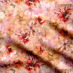 abstract flowers Print Fabric