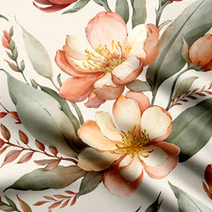 Peach Petals Poise Print Fabric