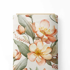 Peach Petals Poise Print Fabric