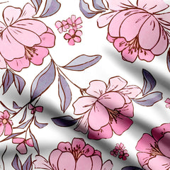 Purple Peonies Print Fabric