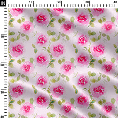 Large Watercolor Roses Print Fabric