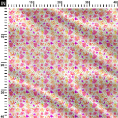 Bright Watercolor Blooms Print Fabric