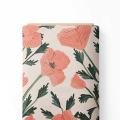 Retro poppy garden 1 Print Fabric