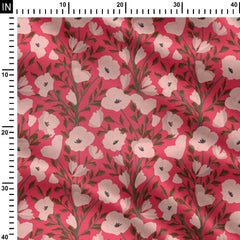 Retro poppy garden 2 Print Fabric