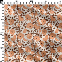 Retro poppy garden 5 Print Fabric