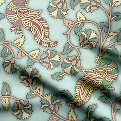 light toon kalamkari Print Fabric