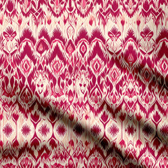 Cream Pink Print Fabric