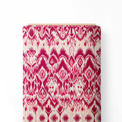 Cream Pink Print Fabric
