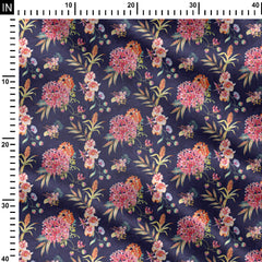 Hydrangea flower allover Print Fabric