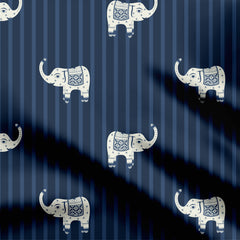 Madhubani elephant print elephant prints Print Fabric