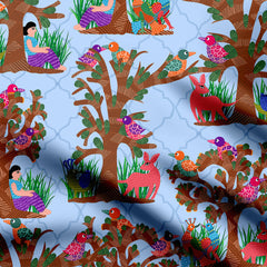 GOND ART Print Fabric