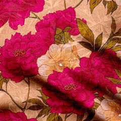 Bright Pink Zinnia Print Fabric