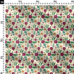 Colored Flower Swirls Print Fabric