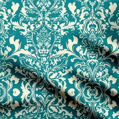 Aqua Blue Design Print Fabric